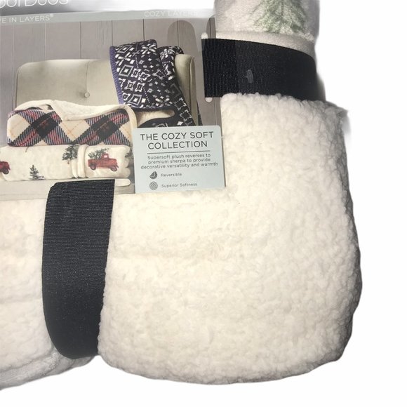 Cuddl Duds Bedding Nwt Cuddl Duds Reversible Snowman Throw 5x60